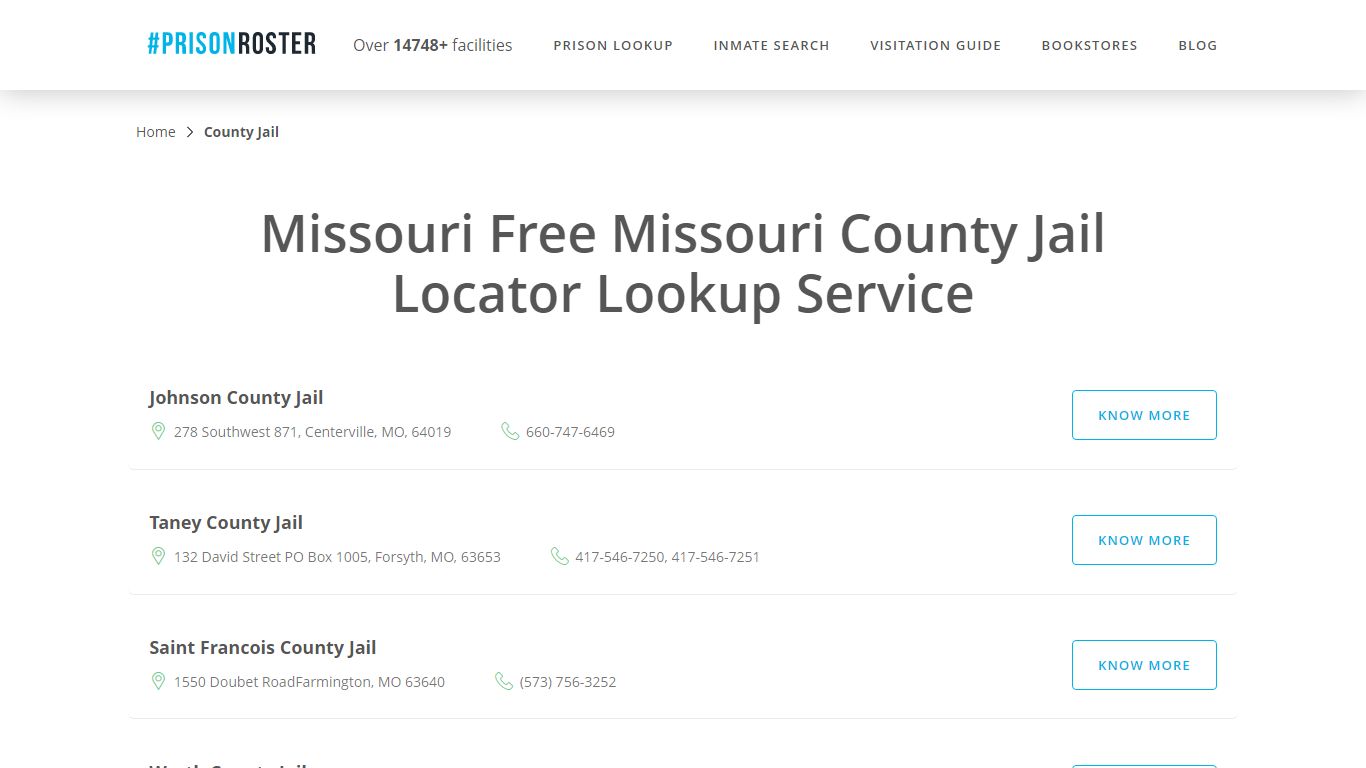 Missouri County Jail Inmate Lookup - Prisonroster